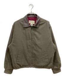 Eddie Bauer（エディーバウアー）の古着「レザー襟パデッドジャケット」｜オリーブ