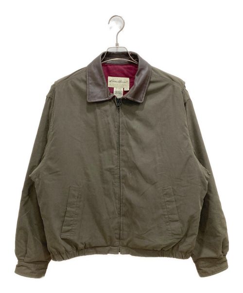 Eddie Bauer（エディーバウアー）Eddie Bauer (エディーバウアー) レザー襟パデッドジャケット オリーブ サイズ:Mの古着・服飾アイテム