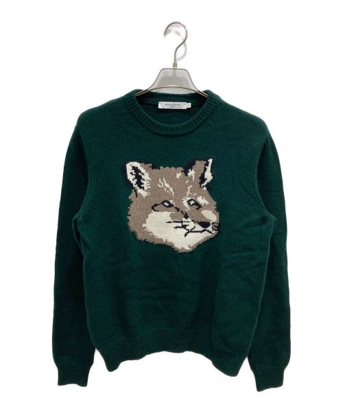 maison kitsune（メゾンキツネ）maison kitsune (メゾンキツネ) BIG FOX HEAD PULLOVER グリーン サイズ:Mの古着・服飾アイテム