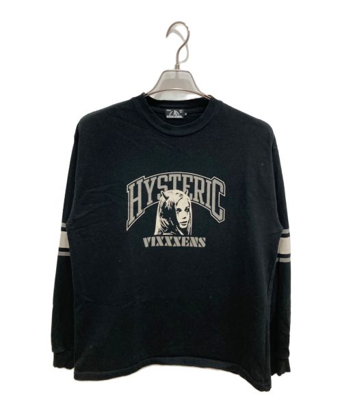 Hysteric Glamour（ヒステリックグラマー）Hysteric Glamour (ヒステリックグラマー) リブ付きカットソー ブラック サイズ:Mの古着・服飾アイテム