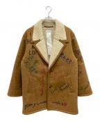 doubletダブレット）の古着「MESSAGE HAND-PAINTED MOUTON COAT」｜ブラウン