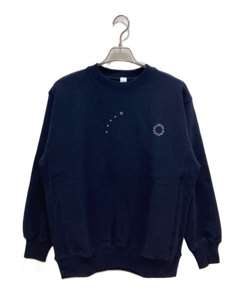 OLD FOLK HOUSE（オールドフォークハウス）OLD FOLK HOUSE (オールドフォークハウス) Circle Logo Studs Sweatshirt ネイビー サイズ:L 未使用品の古着・服飾アイテム