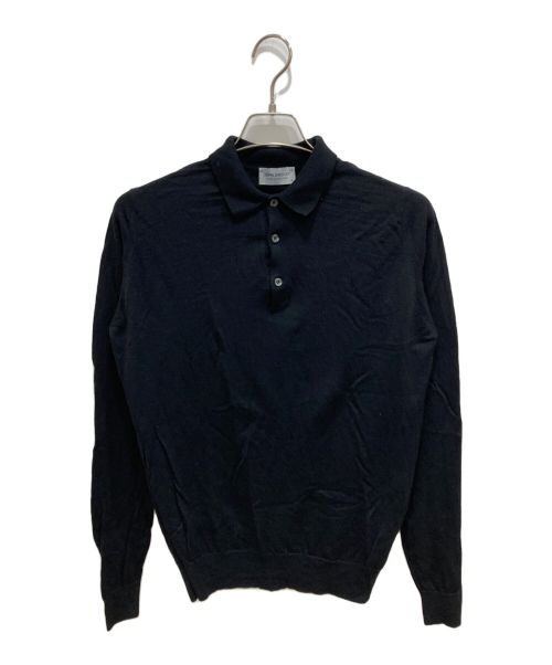 JOHN SMEDLEY（ジョンスメドレー）JOHN SMEDLEY (ジョンスメドレー) 長袖ポロシャツ ネイビー サイズ:Mの古着・服飾アイテム