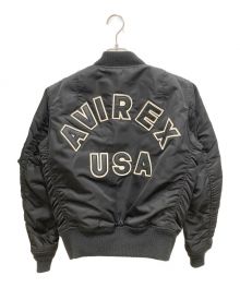 AVIREX（アヴィレックス）の古着「COMMERCIAL LOGO MA-1 JACKET」｜ブラック