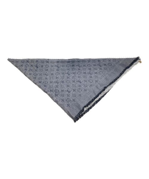 LOUIS VUITTON（ルイ ヴィトン）LOUIS VUITTON (ルイ ヴィトン) Denim Monogram Triangle Shawl インディゴの古着・服飾アイテム