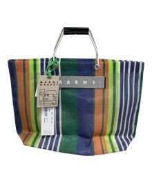 MARNI（マルニ）の古着「フラワーカフェストライプトートバッグ」｜マルチカラー