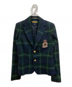 Rugby Ralph Laurenラグビーラルフローレン）の古着「タータンチェック金釦ブレザー」｜ネイビー