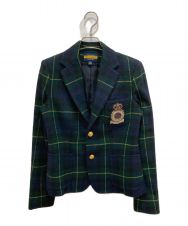 Rugby Ralph Lauren (ラグビーラルフローレン) タータンチェック金釦ブレザー ネイビー サイズ:M