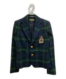 Rugby Ralph Lauren（ラグビーラルフローレン）の古着「タータンチェック金釦ブレザー」｜ネイビー