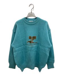 courreges homme（クレージュオム）の古着「ロゴニット」｜スカイブルー