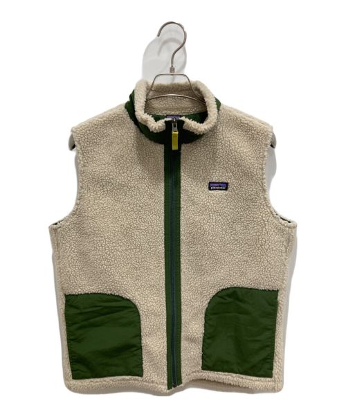 Patagonia（パタゴニア）Patagonia (パタゴニア) キッズ・レトロX・ベスト グリーン×ベージュ サイズ:M(Kids XXL)の古着・服飾アイテム