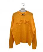 stussyステューシー）の古着「LOOSE KNIT LOGO SWEATER」｜オレンジ