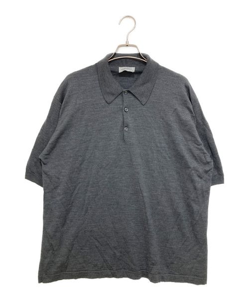 JOHN SMEDLEY（ジョンスメドレー）JOHN SMEDLEY (ジョンスメドレー) 半袖ニットポロシャツ グレー サイズ:Mの古着・服飾アイテム