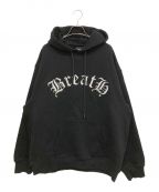 BREATHブレス）の古着「OLD ENGLISH LOGO HOODIE」｜ブラック