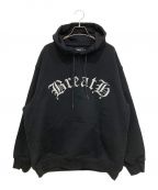 BREATHブレス）の古着「OLD ENGLISH LOGO HOODIE」｜ブラック