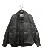 SINSSシンス）の古着「Loose synthetic leather blouson」｜ブラック