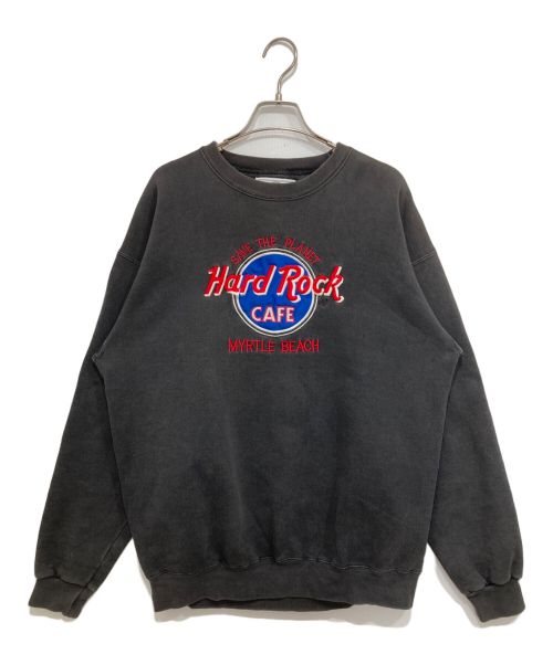 Hard Rock cafe（ハードロックカフェ）Hard Rock cafe (ハードロックカフェ) ロゴ刺繍スウェット ブラック サイズ:Lの古着・服飾アイテム