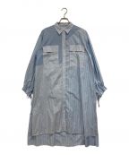 SHIPS 0 by onesシップス ゼロ バイ ワンズ）の古着「JUNBLE STRIPE SHIRTS DRESS」｜スカイブルー