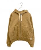 stussyステューシー）の古着「VERTICAL QUILTED ZIP HOODIE」｜ベージュ