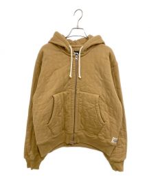 stussy（ステューシー）の古着「VERTICAL QUILTED ZIP HOODIE」｜ベージュ