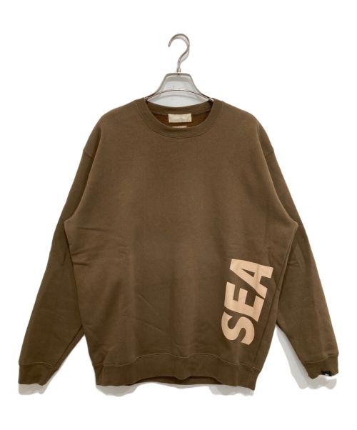 WIND AND SEA（ウィンド アンド シー）WIND AND SEA (ウィンド アンド シー) BRUSHED CREW NECK ブラウン サイズ:Lの古着・服飾アイテム