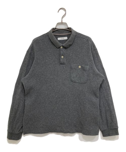 cornier（コルニエ）Cornier (コルニエ) SILK NEP HEAVY MOSS STITCH POLO SHIRTS グレー サイズ:Mの古着・服飾アイテム