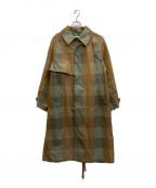 SUGARHILLシュガーヒル）の古着「PLAID BALMACAAN TRENCH COAT」｜カーキ