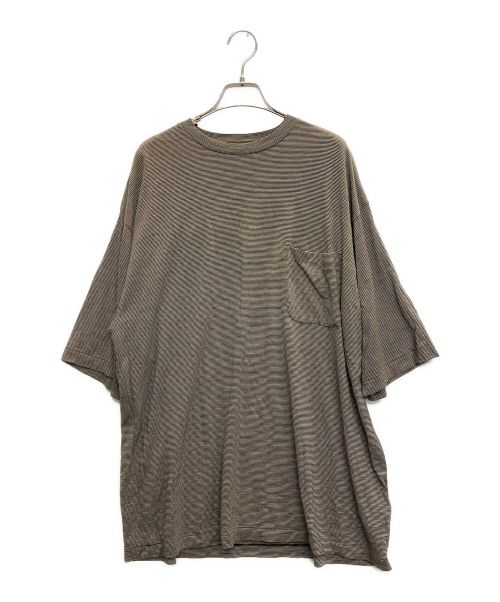 COMOLI（コモリ）COMOLI (コモリ) ウール 天竺 ボーダー クルーネック Tシャツ ベージュ サイズ:SIZE 4の古着・服飾アイテム