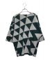 HOMME PLISSE ISSEY MIYAKE (オムプリッセ イッセイ ミヤケ) TRIANGULAR GRID半袖カットソー グレー×グリーン サイズ:SIZE M：22800円