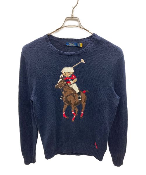 POLO RALPH LAUREN（ポロ・ラルフローレン）POLO RALPH LAUREN (ポロ・ラルフローレン) ポロベアビッグポニークルーネックニット ネイビー サイズ:Sの古着・服飾アイテム