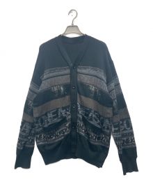 sacai（サカイ）の古着「Eric Haze Jacquard Knit Cardigan/エリックヘイズ ジャガード ニット カーディガン」｜ブラック