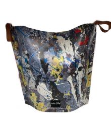 sacai×Jackson Pollock Studio（サカイ×ジャクソンポロックスタジオ）の古着「レザートートバッグ」｜ブルー