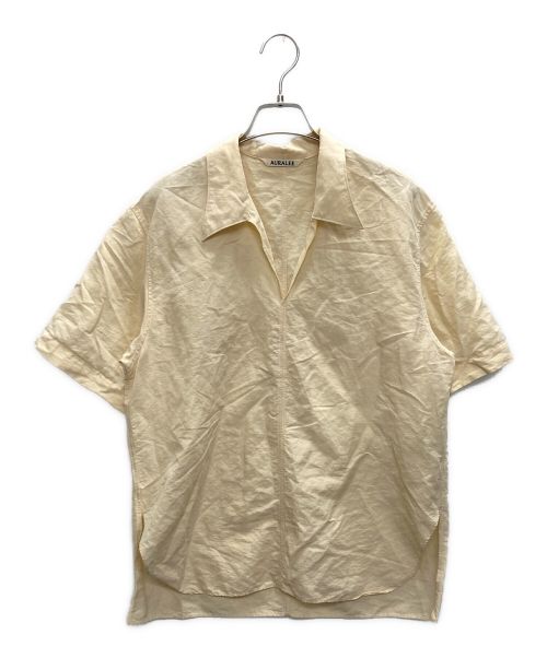 AURALEE（オーラリー）AURALEE (オーラリー) HIGH DENSITY FINX LINEN WEATHER HALF SLEEVED SHIRT ベージュ サイズ:SIZE 0の古着・服飾アイテム