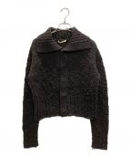 AURALEEオーラリー）の古着「WOOL SLUB KNIT SHORT CARDIGAN」｜ブラック