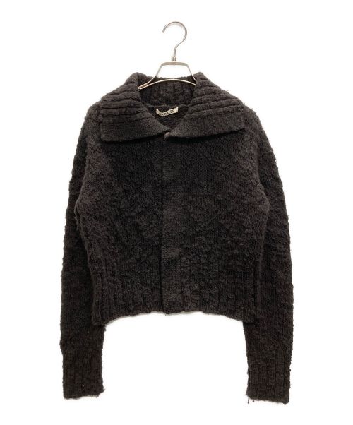 AURALEE（オーラリー）AURALEE (オーラリー) WOOL SLUB KNIT SHORT CARDIGAN ブラック サイズ:SIZE0の古着・服飾アイテム