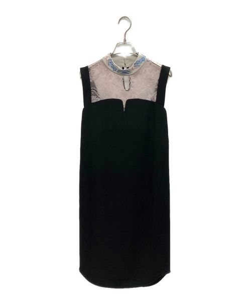 Mame Kurogouchi（マメクロゴウチ）Mame Kurogouchi (マメクロゴウチ) Embroidery Collar　Sleeveless Dress ブラック サイズ:SIZE 1の古着・服飾アイテム