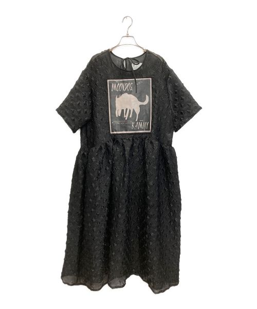 OKIRAKU（オキラク）OKIRAKU (オキラク) ROSE BUD (ローズバッド) ムーンドッグ グラフィック シアーワンピース ブラック サイズ:フリーの古着・服飾アイテム