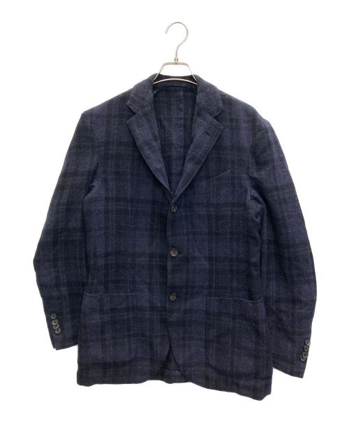 LARDINI（ラルディーニ）LARDINI (ラルディーニ) チェック柄ウール3Bジャケット パープル サイズ:SIZE 46の古着・服飾アイテム