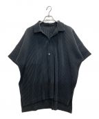 HOMME PLISSE ISSEY MIYAKEオムプリッセ イッセイ ミヤケ）の古着「MC JULY SHIRT/プリーツ半袖シャツ」｜ブラック