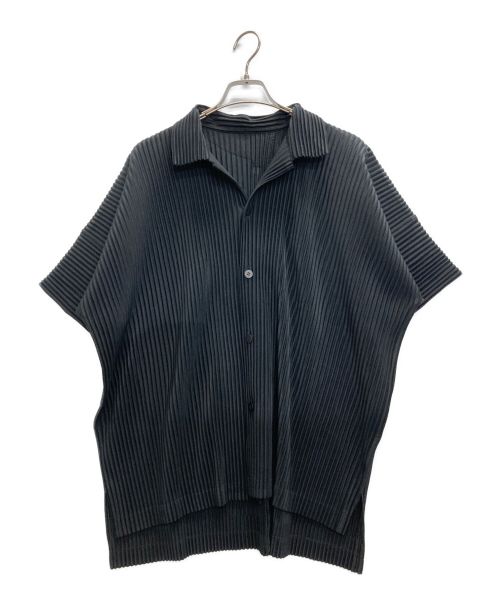 HOMME PLISSE ISSEY MIYAKE（オムプリッセ イッセイ ミヤケ）HOMME PLISSE ISSEY MIYAKE (オムプリッセ イッセイ ミヤケ) MC JULY SHIRT/プリーツ半袖シャツ ブラック サイズ:3の古着・服飾アイテム