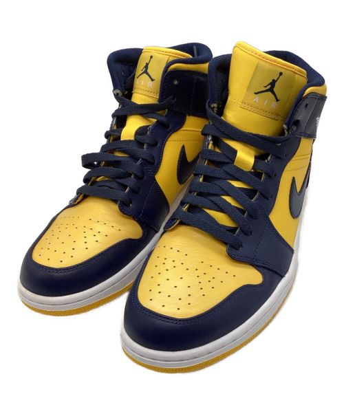 NIKE（ナイキ）NIKE (ナイキ) AIR JORDAN 1 MID イエロー×ネイビー サイズ:US10の古着・服飾アイテム