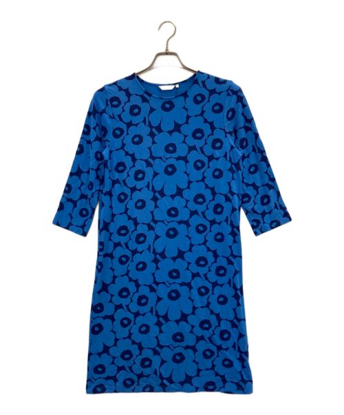 marimekko（マリメッコ）marimekko (マリメッコ) ストレッチカットソーワンピース ブルー サイズ:Mの古着・服飾アイテム