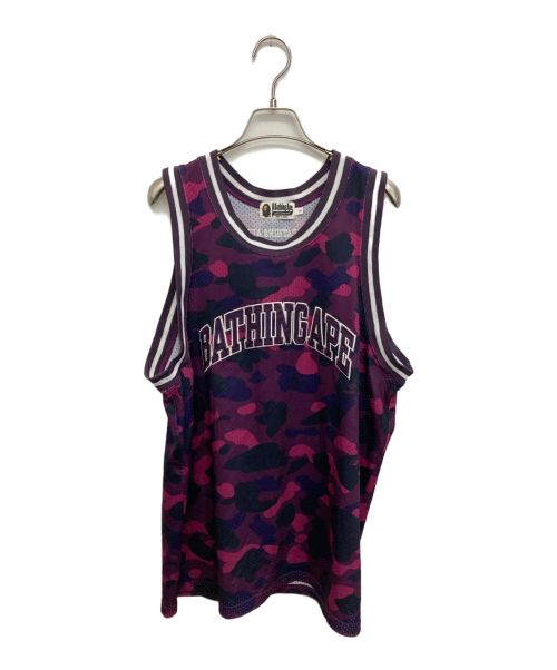 A BATHING APE（アベイシングエイプ）A BATHING APE (アベイシングエイプ) COLOR CAMO BASKETBALL TANK TOP パープル サイズ:Lの古着・服飾アイテム