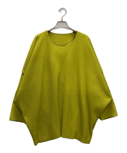 HOMME PLISSE ISSEY MIYAKE（オムプリッセ イッセイ ミヤケ）HOMME PLISSE ISSEY MIYAKE (オムプリッセ イッセイ ミヤケ) Pleated Sweater イエロー サイズ:３の古着・服飾アイテム