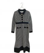 HER LIP TOハーリップトゥ）の古着「Buckingham Houndstooth Knit Dress」｜ブラック×ホワイト