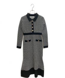 HER LIP TO（ハーリップトゥ）の古着「Buckingham Houndstooth Knit Dress」｜ブラック×ホワイト