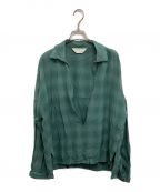 ANCELLMアンセルム）の古着「OMBRE CHECK PULLOVER SHIRT」｜グリーン