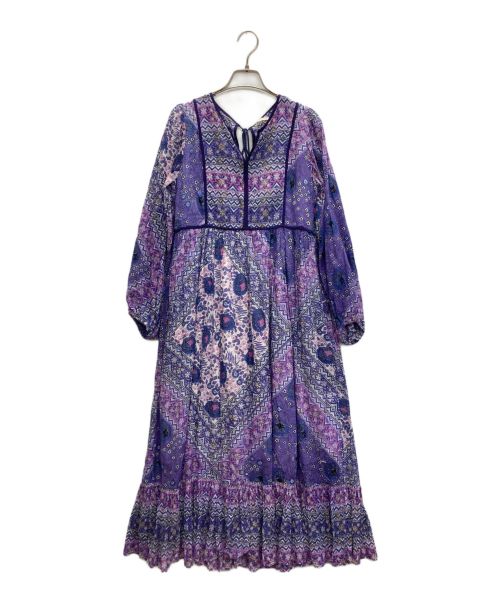 ne quittez pas（ヌキテパ）ne quittez pas (ヌキテパ) Ethnic Prt Frilled Dress パープル サイズ:SIZE Freeの古着・服飾アイテム