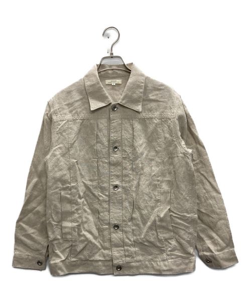 SLOW&CO（スロウアンドコウ）SLOW&CO (スローアンドコー) Linen Jacket/リネンジャケット ベージュ サイズ:SIZE 1の古着・服飾アイテム