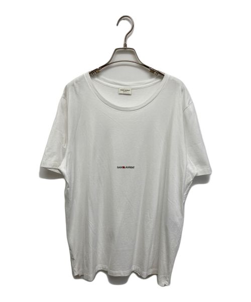 Saint Laurent Paris（サンローランパリ）Saint Laurent Paris (サンローランパリ) クラシックスクエアロゴTシャツ ホワイト サイズ:XXLの古着・服飾アイテム